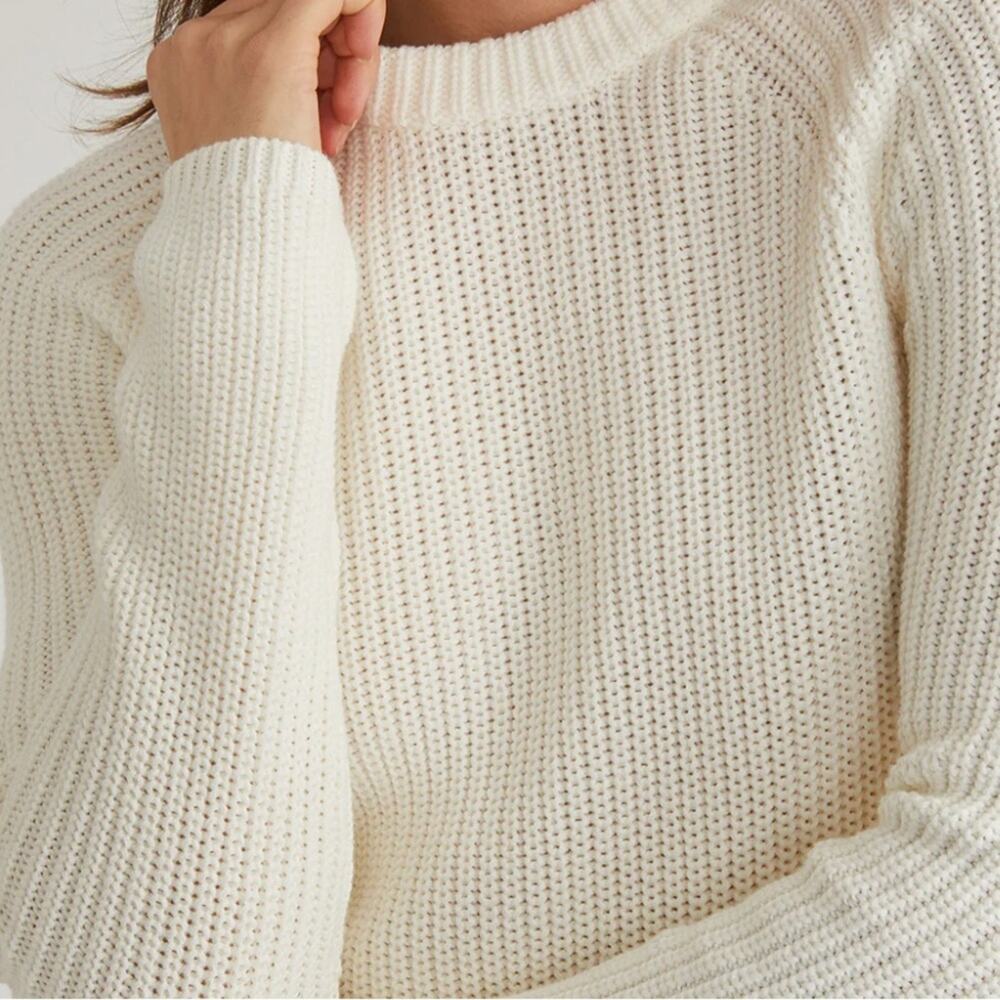 525 America Cream Crew Neck fisherman Sweater small